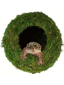 1pc Mossy Caves, Artificial Green Moss Caves Hide For Pet Reptile Frogs And Snakes, Terrarium & Vivarium Decor, Crested Gecko Tank Decor (Woodland Green),Halloween Decor, Back To School, Fall Decor,Christmas Decorations,Wall Decor, Bedroom Curtains,