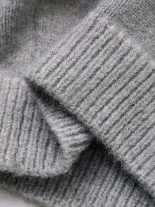 Dazy Kids 小女孩刺绣纽扣前长袖上衣和裤子毛衣套装 - 灰色 - 查看 8