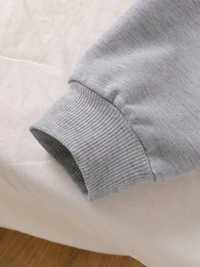 Tween Girls Casual Korean Style Loose 2 In 1 Blue And Gray Striped Shirt & Sweatshirt, Suitable For Back To School, Students, Commuting - Multicolor - View 3