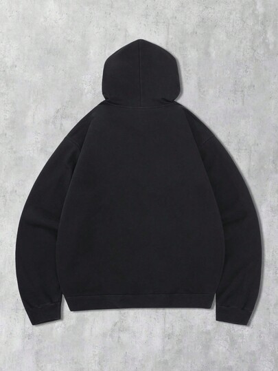 Street Life Sudadera con capucha y cremallera con gráfico desgastado de estilo streetwear unisex, otoño