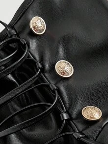 SHEIN MOD Vestido de punto de moda con diseño de correa de piel sintética para mujer