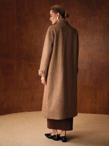 MOTF PREMIUM CASHMERE DOUBLE BREASTED OVERCOAT - Brown - View 9