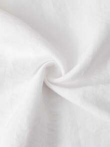 女孩甜美优雅可爱彼得潘领长袖衬衫，简单百搭纯色纽扣开衫上衣，适合日常休闲穿着 - 白色 - 查看 5