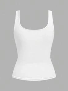 Tseoso 2pcs Women Casual Crew Neck Ruched Waist Fitted Tank Top Set, Versatile For Daily Wear, 95% Cotton, Suitable For All Seasons Indoor And Outdoor, Vintage, Cute Summer Tops, Softgirl, Summer Outing Items, Home, Back To School, Fall Women Clothes, Versatile Cotton Tank Top Basic Tank Top