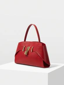 MOTF PREMIUM PU LEATHER IRONMONGERY TOP HANDLE BAG,CHRISTMAS GIFTS - Red - View 2