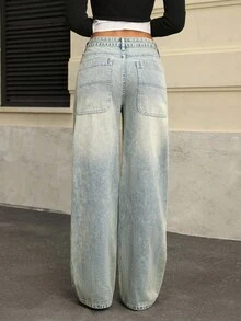 Jeanoix Women Y2K Jeans - Medium Wash - View 2