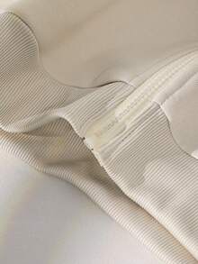 SHEIN Chaqueta para adolescentes, chaqueta de sudadera con lazo de unicolor y estilo de moda, tela de felpa cómoda, ajuste holgado medio, diseño de manga elegante, estilo juvenil y enérgico, adecuado para volver a la escuela o uso casual al aire libre - Albaricoque - Ver 7