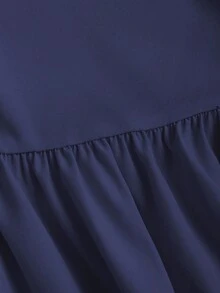 Sweetra Vestido bandeau ajustado con hombros oblicuos para mujer - Azul - Ver 4