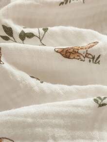 Vintaside Kids 女婴柔软棉麻混纺裤子，带有可爱的兔子和动物图案，适合春秋冬季的时尚百搭下装 - 彩色 - 查看 6