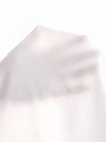 INAWLY Women's Plus Size V-Neck Ruffle Cuff Feather Print Casual T-Shirt - White - View 7