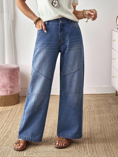 EMERY ROSE 女式渐变色口袋休闲百搭时尚牛仔裤