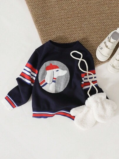Genkimix Kids Áo len cardigan dệt kim họa tiết động vật thời trang mới thu đông 2025, thích hợp cho mùa xuân, thu, đông, trường học, du lịch, hoạt động ngoài trời
