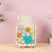 1 件教室之星奖励罐，附有酷炫教学贴纸 - 木制，非常适合家庭和学校教师激励贴纸教室奖励罐返校 - 彩色 - 查看 8