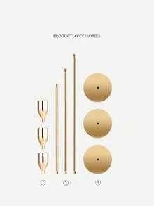 X WOTP 3pcs/Set Iron Candle Holder, Home Decor For Everyday Use - Gold - View 1