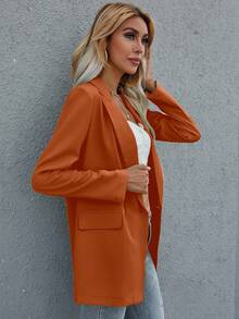 EMERY ROSE Blazer clásico de doble botonadura de manga larga, elegante para usar en la oficina