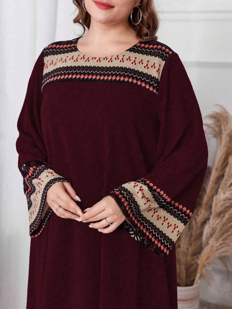 Al Najma Váy Maxi Cổ Tròn Cỡ Lớn Thường Ngày Cho Nữ, Váy Dài Thường Ngày Giản Dị, Trang Phục Maxi Thường Ngày/Ở Nhà Cho Nữ - Nhiều màu - Xem 1