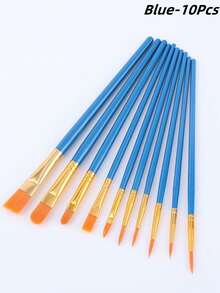 10pcs Artist Brush Set - Suitable For Acrylic, Oil, Watercolor, Face, Nail Art, Detail Painting And Rock Painting,Durable, Ease Of Use, Giftable, Versatile, Back To School,School Supplies