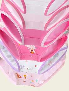 6条装女童可爱像素仙女公主印花棉质内裤 - 彩色 - 查看 5