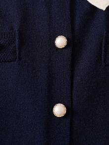 Genkimix Kids Young Girls Sweater Co-Ords, Cute 3D Bow Ruffle Trim Knit Sweater Set, Loose Versatile Cardigan + Pants 2-Piece Outfit, Long Sleeve Knitted Sweater Set, Suitable For Daily Wear, Outings, Travel In Autumn/Winter Fall