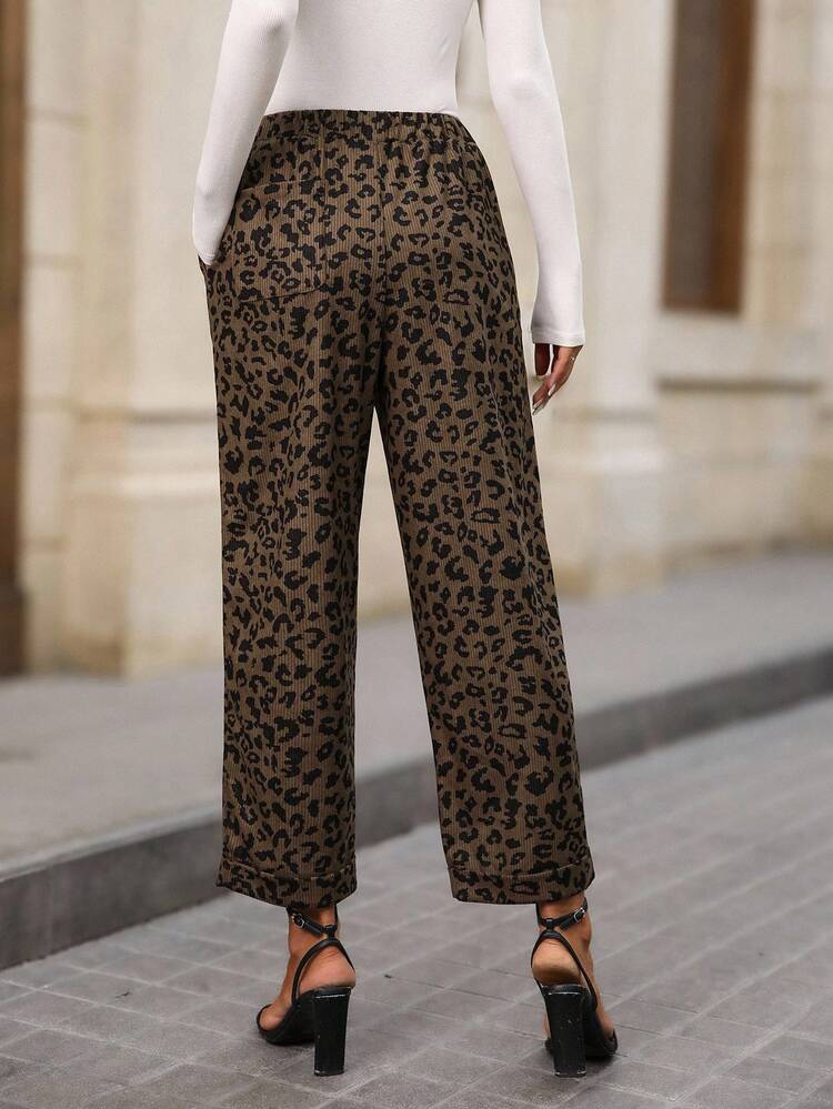 Women's Leopard Print Drawstring Pants Fall Clothes For Women Cheetah Print Pants Women Casual Pants Animal Print Pants Leopard Print Pants Women's Country Pants Joggers Women