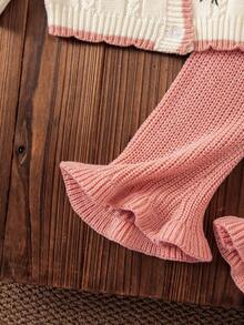 SHEIN 2pcs Baby Girls Casual Long Sleeve Sweater Top And Pants Co-Ord Set Baby Girl Sweater And Pants Set Baby Girl Knitted Outfits Baby Girl Sweater Sets Baby Girl Fall Outfits Baby Girl Winter Clothes Baby Girls Winter Clothes Baby Girls Fall Clothes Baby Girl Fall Outfits - Beige - View 7