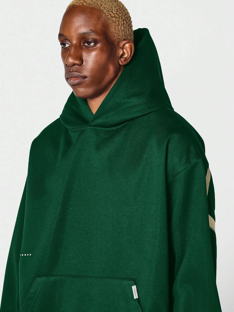 Forest Green Hoodie With Brushstroke Text Design