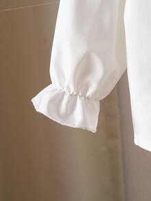 Elladie kids New Fashion Sweet Lace Collar White Long Sleeve Blouse Top For Young Girl, Versatile Undershirt Fall Winter - White - View 7