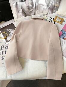 Franclia Women's Casual Commuter Minimalist Solid Color Lapel NeckLong Sleeve Blazer