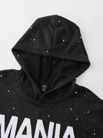 Street Life Men's Sequin Embroidered Hoodie Sweatshirt, Loose Cropped Style, Fall