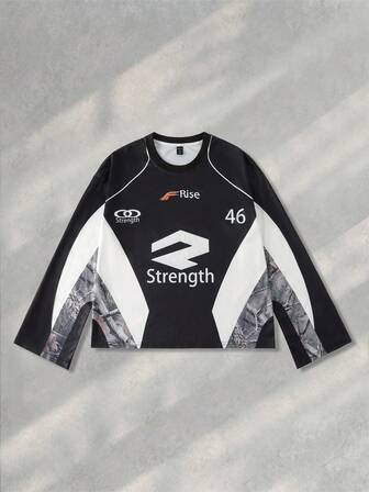 Street Life Maglietta sportiva a maniche lunghe, stile ampio e corto, da uomo, autunnale