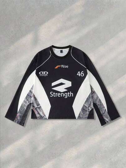 Street Life Men's Loose Fit Short Style Sports Long Sleeve T-Shirt, Fall