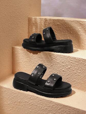 HighSole Women's Thick Sole Slippers, Summer 2025 New Korean Fashion Increased Height Versatile Beach Sandals