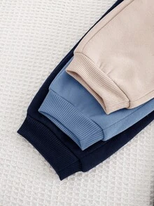 Cozy Pixies 6pcs/Set Baby Boy Letter Pattern Knit Soft Crew Neck Long Sleeve Hoodie And Pants Set Fall Winter - Multicolor - View 8