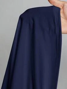 SHEIN Tall Simple Solid Color Slim High Collar White Top Suitable For Autumn And Winter,Fall - Navy Blue - View 9