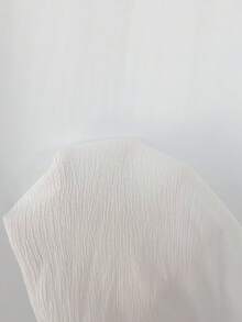 Bonvoyette 2 件套女士夏季度假纯色长袖翻领罩衫和高腰直筒裤套装 - 白色 - 查看 8