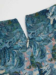 Fairmaia 传统德国女性花卉提花无袖圆领连衣裙 Dirndl 啤酒节传统德国传统复古花卉无袖女装传统 Dirndl 方领连衣裙和围裙，适合十月、万圣节