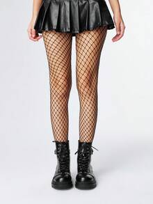 Grunge Punk 女式哥特式圆头粗跟靴，金属孔眼扣设计，PU 皮革，黑色，适合派对、日常穿着、休闲时尚、万圣节 - 黑色 - 查看 7