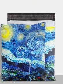 10 个防水加厚彩印快递运输袋，邮件运输包装袋，防水防污自粘运输袋，适用于包装和运输各种物品，如服装、书籍、日用品等学校用品，返校 - 10pcs-25.5*33+4cm - 查看 10