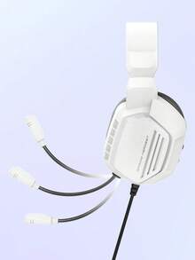 JMMO GX10 极具吸引力的有线包耳式游戏耳机，适用于台式机、笔记本电脑、游戏手柄，畅销产品 - 白色 - 查看 5