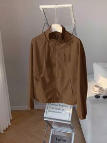 Comfortcana 秋冬女士梭织咖啡棕色防晒夹克 - 咖啡棕 - 查看 3