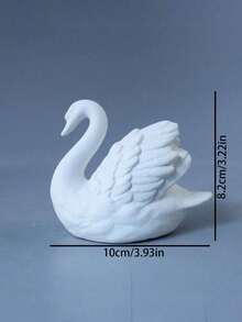 1pc Black & White Ceramic Swan Figurine, Creative Decor For Living Room, Study, Animal Succulent Planter - Multicolor - View 5