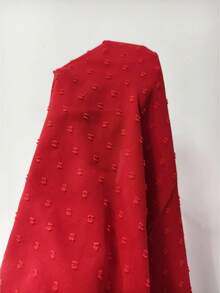 Franclia 1 chiếc áo cánh tay bồng phối ren màu trơn đơn giản dành cho nữ, quần áo mùa thu năm mới - Đỏ - Xem 6
