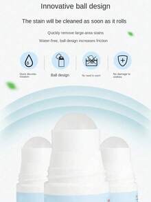 1pc/2pcs/3pcs 50ml Stain Remover Portable Clothes Rolling Bead,Magic Powerful Cleaner Cleaning Pen Clothes Decontamination,No-Wash Emergency Fast Clear Liquid Roller-Ball Cleaner Clothe Fabric Cleaning Tool