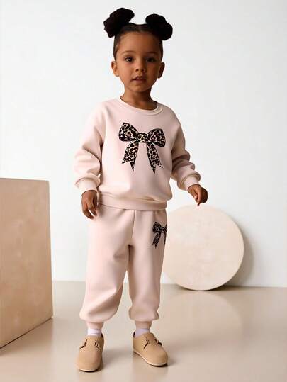 Maija Kids Maija Kids 2件套少女圆领图案卫衣和裤子套装