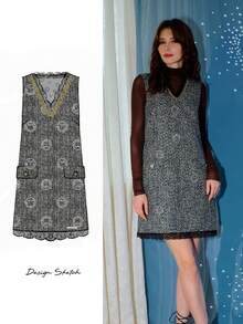 S.W.Smiley x MOTF PREMIUM CONTRAST LACE ZIPPER DRESS