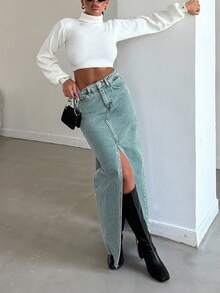 EURMUSE 女性牛仔半身裙