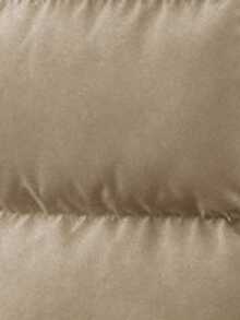 Padded Vest With Furry Hood And Adjustable Waist, Two Side Pockets, Thick And Fashionable Puffer Jacket, Quilting Details - Beige - View 10