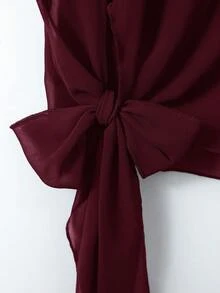 Franclia Plus Size Casual Flared Shoulder Sleeve Shirt, Spring/Summer Dark Red Blouse Maroon Top Wine Red Top Burgundy Top Women Elegant Top - Burgundy - View 6