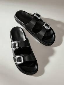 Solecia 女士双扣厚底凉鞋 - 黑色 - 查看 6