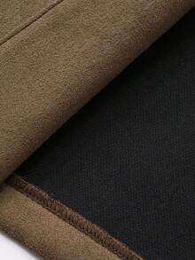 Livesso 女士仿麂皮绒翻领休闲长款常规夹克，秋季女士皮夹克外套